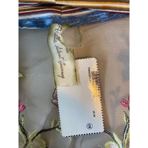 NWT Aratta Silent Journey Maxi Kimono Duster S Embroidered Humming Birds Flowers - Picture 8 of 17